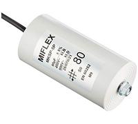 Miflex Condensateur de démarrage Condensateur Moteur 80 µF 450 V 60 x 119 mm câble M8 80 µF