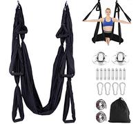 MIFXIN Kit de balançoire de yoga trapéze ultra résistant anti-gravité avec sangles d'extension et bande élastique pour inverser le yoga et le fitness (noir)
