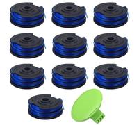 Mifyca 29082 29242 Bobine double ligne pour tondeuses électriques Green-Works 20 V 40 V 21212 21272 21272 20 m double ligne avec capuchons 3411546A6 (10 bobines + 1 capuchon)