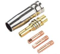 MIG Brûleur de soudage consommable MB15 15AK Support de pointe de contact 0,6/0,8/0,9/1,0/1,2 mm 5 pièces compatibles avec Rilon Jasic Mitech Chiry UNT (1,0 mm)