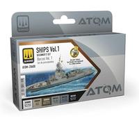 Mig Jimenez AMMO by Atom - Set Débutants : Bateaux Vol.1 de peintures acryliques - 6 couleurs haute durabilité | Séchage rapide, non toxique et auto-nivelant | Modèle ATOM-20600