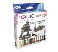 Mig Jimenez AMMO by Ionic Smart Colors - Set Uniformes du Heer allemand de la Seconde Guerre mondiale et camouflage Splittermuster, 12 couleurs essentielles 20 ml par bouteille, modèle IONIC-1202