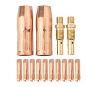 MIG Kit d'accessoires de soudage 14 pièces - Embouts de contact - Buse diffuseur de gaz pour torche M3 100L 0 6 mm 0 8 mm 0 9 mm 1 0 mm 1 2 mm - Construction en cuivre (1 mm)