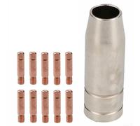 MIG Kit de consommables pour soudage professionnel 10 embouts, 1 bouche de protection, modèle MB15 (0,8 mm)