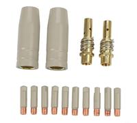 MIG Lot de 14 buses et embouts de soudage compatibles avec torche 15AK dont embouts en cuivre de 0,9 mm, buses et supports de protection de revêtement, aviation