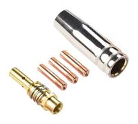 MIG Lot de 5 consommables de pointe de contact pour chalumeaux de soudage MB15 15AK MIG avec options de diamètre 0 6/0 8/0 9/1 0/1 2 mm avec buse de protection et support de pointe compatible avec