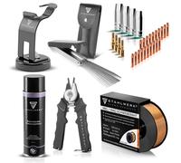 Kit de démarrage MIG MAG AK15/MB15, fil de soudage MIG MAG, kit de pièces d'usure 15AK/15MB, support de torche avec pied magnétique, super spray pour pistolet, pince à buse et nettoyeur de buse