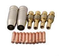MIG MB15 15AK Kit de consommables de torche avec buse à gaz et support de pointe pour fil de 0,8 mm, 0 mm, 2 mm, pièces de rechange en métal inerte pour soudure industrielle (0,6 mm)