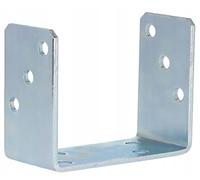MiG-met - Ancrage de sol en U - Support de poteau en U - 150 mm - Profilé en zinc en U - Equerre métallique - Douille de sol pour poteau en bois - Support d'équerre en U - Galvanisé - Douille de sol