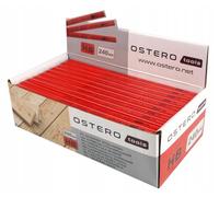 MiG-met - Crayons de charpentier - Crayon de chantier - Set de 100 pièces - Crayons plats - Longueur 240 mm - Couleur du corps : rouge - Dureté HB - Crayon Ostero OLO2110