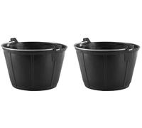 MiG-met - Panier Universel, Grand, Seau de Chantier Flexi - Solide, Durable, Flexible et Léger - Résistant au Gel, Deux Poignées Robustes - Capacité 50kg - 11L, 30.5x22.5x22.5cm, Noir - 2 pièces