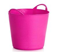 MiG-met - Panier Universel, Grand, Seau Flexi, Panier à Linge - Durable, Flexible et Léger - Deux Poignées Robustes - Capacité de Charge : 120 kg - 23 L, 34 × 26,5 × 29,5 cm - Fuchsia - 1 pièce