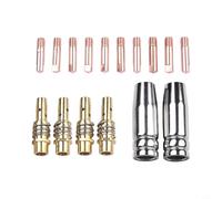 MIG Tips 15AK Kit de 16 pièces avec embouts conducteurs porte-buse pour chalumeau de soudage MB15 compatible avec Riland Jasic Chiry pour Berlan - 0,6 à 1,2 mm