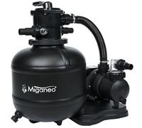 Miganeo Filtre à Sable Dynamic 10000 Pro - Noir | 10000 l/h | Système de filtration pour piscines | Chaudière 370 mm | auto-suceur