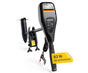 Miganeo Moteur Électrique Bateau TRS 62 lbs - Moteur Hors-Bord 696W 12V - Adapté Eau Salée avec Indicateur LED - pour Bateaux Pneumatiques - 5 Vitesses Avant & 3 Arrière