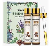 Migcaput Huile Essentielle de Clou de Girofle 2 x 10ML, 100% Pure et Naturelle pour Diffuseur/Humidificateur, Huile de Clou de Girofle de Qualité pour SPA/Bain/Amélioration de la Peau