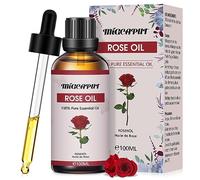 MIGCAPUT Huile Essentielle de Rose 100ML, Huile Essentielle Aromathérapie 100% Naturelle pour Diffuseur, Humidificateur, Huile de Rose de Qualité pour Massage, Bain, Relax