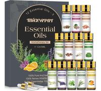 Migcaput Kit Huiles Essentielles 12 X 5ml, Huiles Essentielles Aromathérapie 100% Nature Pour Diffuseur, Diy De Bougies, Parfum - Vanille, Citronnelle, Sauge Sclarée, Bois De Santal, Orange Douce