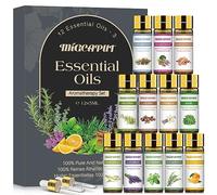 MIGCAPUT Kit Huiles Essentielles 12 X 5ML, Huiles Essentielles Aromathérapie 100% Nature pour Diffuseur, DIY de Bougies, Parfum - Vanille, Citronnelle, Sauge Sclarée, Bois de Santal, Orange Douce