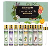 MIGCAPUT Set Huiles Essentielles 8 X 10ML, Huiles Essentielles Aromathérapie Naturelle pour Diffuseur, pour Artisanat Maison, Bougies - Lavande, Menthe Poivrée, Vanille, Bois de Santal, Citronnelle