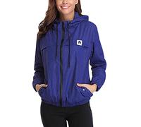Migcaput Veste ImperméAble Femme Avec Capuche à Manches Longues Manteau De Pluie Courte Coupe Vent Zippé Pour Sport Voyage Camping RandonnéE