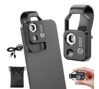 MIGEDY Zoom grossissant Nanozoom 200x, Objectif de téléphone Portable Nanozoom, caméra de Microscope de Poche Nanozoom x200, Objectif Nano Zoom 200x (Color : Black)