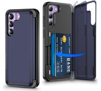 Migexxkj Coque pour Samsung Galaxy S21 avec Porte Carte, Protection de la Caméra Support et Portefeuille Fonction Coque Galaxy S21 Heavy Duty Antichoc Bumper Housse Etui pour Samsung S215G (Bleu)