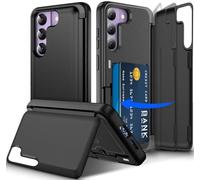 Migexxkj Coque pour Samsung Galaxy S22 avec Porte Carte, Protection de la Caméra Support et Portefeuille Fonction Coque Galaxy S22 Heavy Duty Antichoc Bumper Housse Etui pour Samsung S22 5G (Noir)