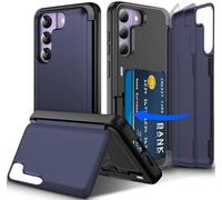 Migexxkj Coque pour Samsung Galaxy S22 avec Porte Carte, Protection de la Caméra Support et Portefeuille Fonction Coque Galaxy S22 Heavy Duty Antichoc Bumper Housse Etui pour Samsung S22 5G (Bleu)