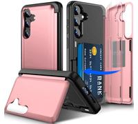 Migexxkj Coque pour Samsung Galaxy S23 FE avec Porte Carte, Protection de la Caméra Support et Portefeuille Fonction Coque Galaxy S23 FE Heavy Duty Antichoc Bumper Housse Etui S23 FE 5G (Rose)