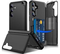 Migexxkj Coque pour Samsung Galaxy S23 FE avec Porte Carte, Protection de la Caméra Support et Portefeuille Fonction Coque Galaxy S23 FE Heavy Duty Antichoc Bumper Housse Etui S23 FE 5G (Noir)