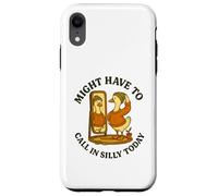 Might Have to Call in Silly Today Funny Goose Retro Coque pour iPhone XR