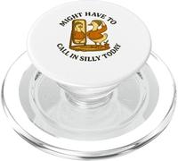 Might Have to Call in Silly Today Funny Goose Retro PopSockets PopGrip pour MagSafe