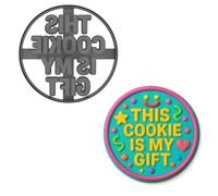 Mighty Gadget Emporte-pièce humoristique avec message - 10,2 cm « This Cookie Is My Gift » pour pâtisserie de vacances et d'anniversaire (couleur aléatoire)