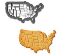 Mighty Gadget Emporte-pièce réaliste en forme de carte des États-Unis - Design facile à pousser, idéal pour les amateurs de géographie, l'éducation et les célébrations (8,3 x 12,1 cm)