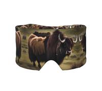 Mighty Highland Yak Bandeau unisexe pour dormir sur le côté, masque de sommeil et cache-oreilles (68,1 x 10,9 cm), intérieur et extérieur, voyage, yoga, confort réglable