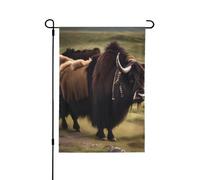 Mighty Highland Yak Drapeau de jardin double face - Bannière de vacances résistante à la décoloration, pour décoration de cour, panneau de bienvenue 71,1 x 101,6 cm