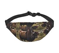 Mighty Highland Yak Grand sac banane tendance pour voyage, décontracté, convient pour le sport, la course, le cyclisme, les voyages, la pêche