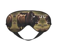 Mighty Highland Yak Masque doux pour les yeux, imprimé sur toute la surface, 96 % polyester, 4 % élasthanne