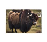 Mighty Highland Yak Puzzle en bois pour adulte 1000 pièces pour un festin visuel parfait 1000 pièces