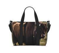 Mighty Highland Yak Sac de voyage à main pour homme et femme Matériau durable et design élégant, adapté pour les voyages d'affaires et de loisirs, noir, taille unique