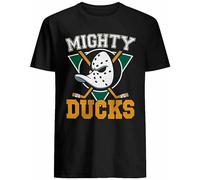Mighty Hockey Ducks Funny Mighty of Anaheim Sport Player Lover Gifts Pullover Men's Crewneck T-Shirt Short Sleeve Top Unisex Pure Cotton Tee Black L