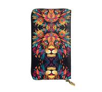 Mighty Lion Portefeuille long en cuir à motif lion (19,1 x 10,4 cm) | Compartiment multifonction extra large | Excellent cadeau