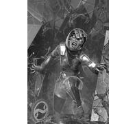 Mighty Morphin Power Rangers [MMPR] #120 Dark Grid Black & White Virgin Variant Cover by Bjorn Barends Ratio 1:10 with Rated Comics acrylic backer