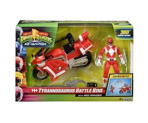 Mighty Morphin Power Rangers Vélo de Combat Tyrannosaure avec Ranger Rouge