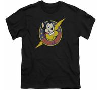Mighty Mouse Mighty Hero Kids Youth T Shirt Cartoon Tee Black XL