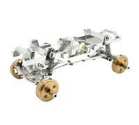MIGHTY SCAPERS 1/24 Scale RC Car Upgrade Chassis avec All-Metal Frame, Dual Speed Gearbox & Brass Counterweights - Part de Remplacement pour Les modèles compatibles FMS(Yellow)
