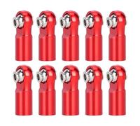 MIGHTY SCAPERS 10Pcs M4 Link Tie Rod End Ball Compatible avec 1/10 Scale RC Crawlers Like, CC01, Modèles(Red)