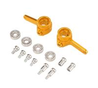 MIGHTY SCAPERS 2pcs Aluminum Front Steering Cups avec Boîtes pour 1/28 RC Cars - Compatible avec K969 K979 K989 K999 P929 P939 Parts de Remplacement(Yellow)