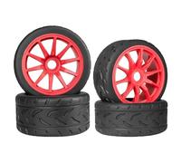 MIGHTY SCAPERS 4pcs 1/7 Scale RC Tire Wheel Set avec 17mm Hex - 107mm & 100mm Tailles pour Crawler Upgrade Replacement(107mm 100mm Red)